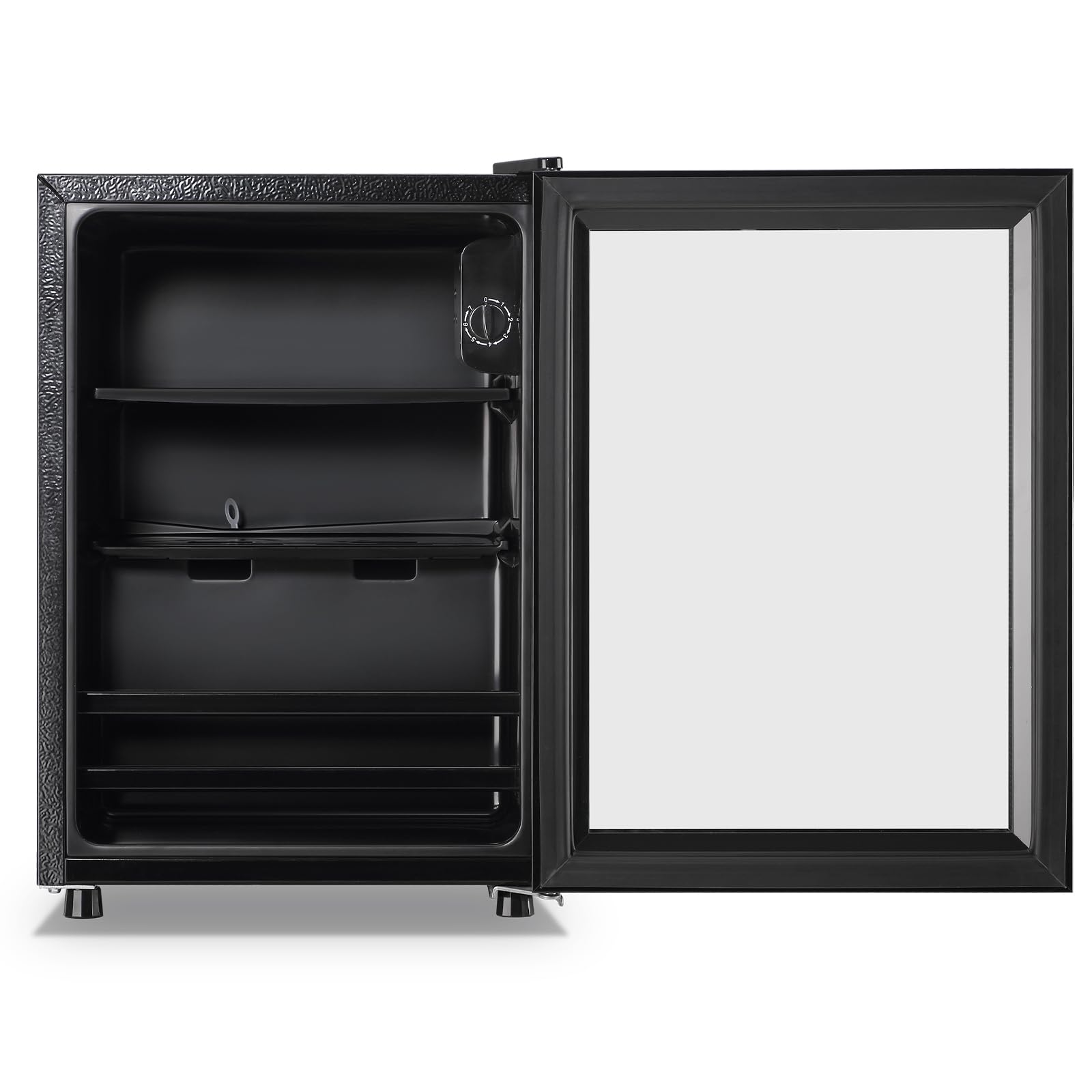 WANAI Beverage Refrigerator Cooler, 1.4 Cu.ft Mini Fridge with Glass Door for Soda Beer or Wine