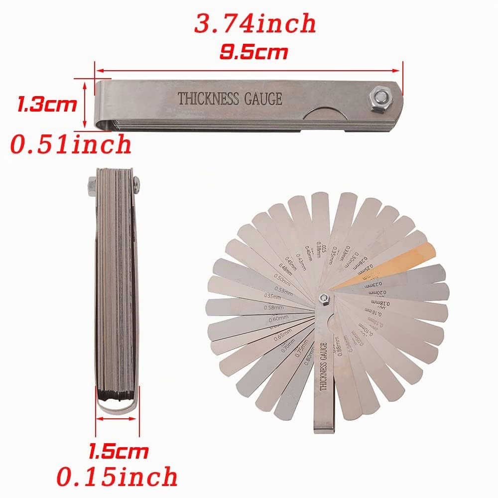 Oldbones Herramienta de hueco de bujía con medidor de sensación, herramienta universal de espacio de bujía compatible con la mayoría de bujías de 10 mm, 12 mm, 14 mm y 16 mm(negro))