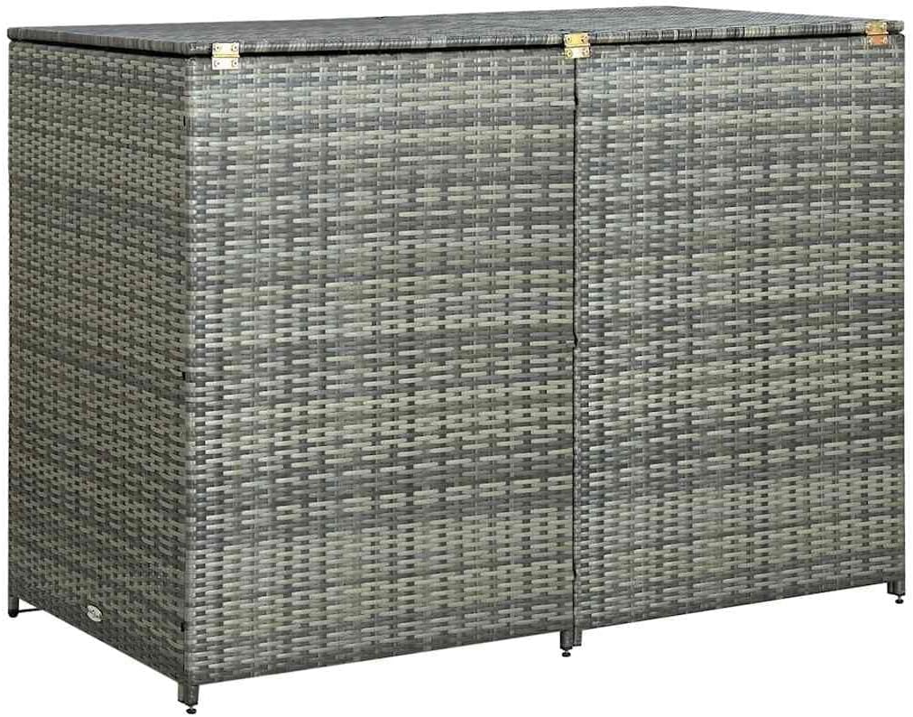 vidaXL Wheelie Bin Shed Anthracite PE Rattan, Powder-Coated Steel