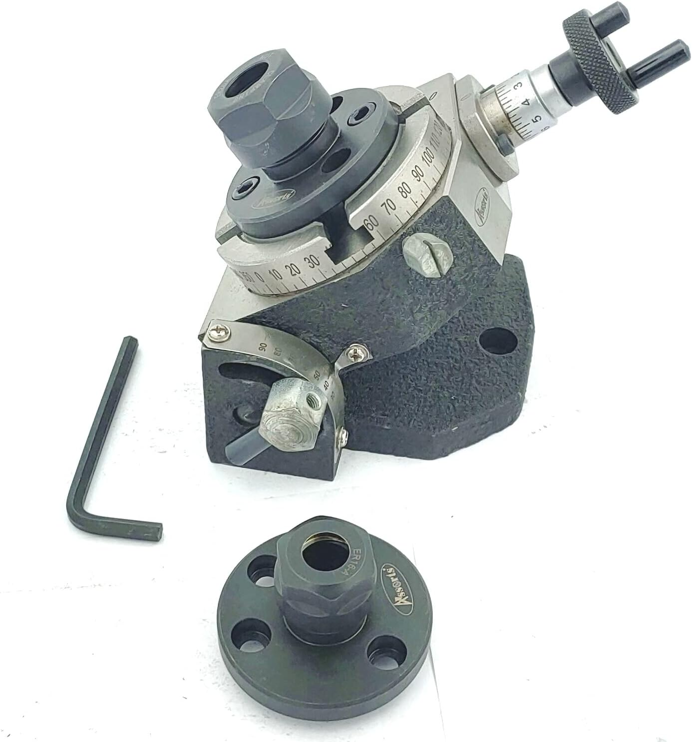Rotary Table (3"/80 mm Tilting, ER16 & 20 Collet Adaptor with M6 Clamp Kit)
