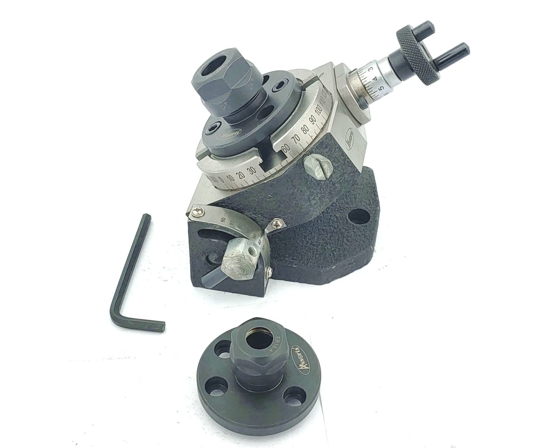 Tavola rotante (3"/80 mm inclinabile, ER16 e 20 adattatore pinza con kit morsetto M6)