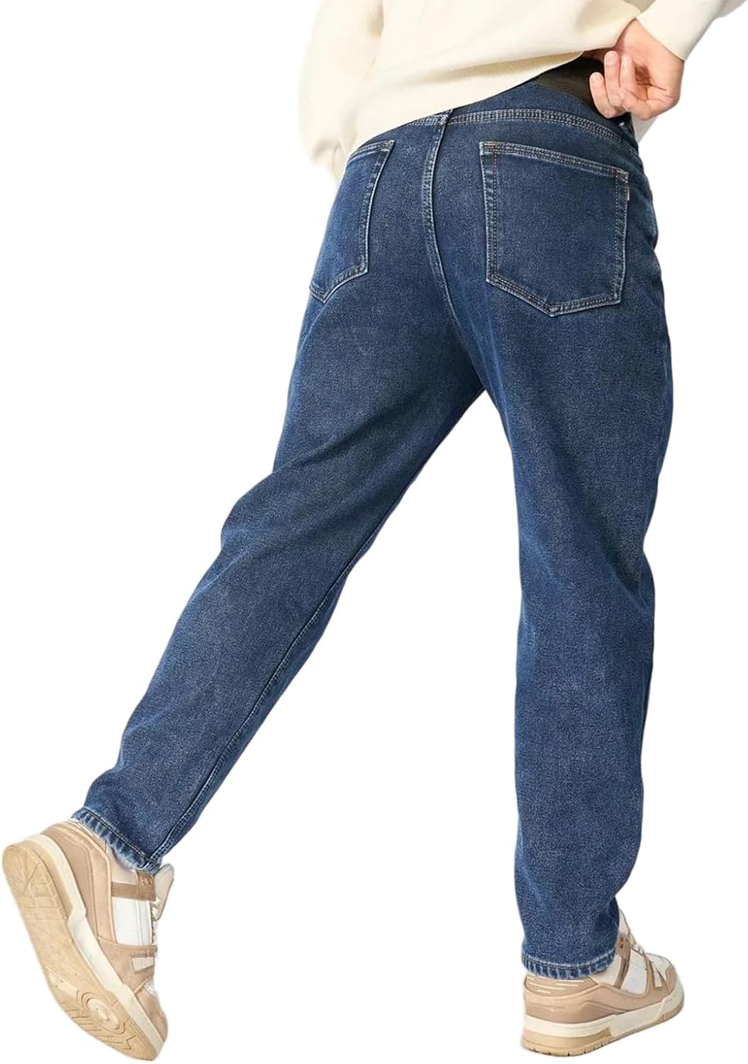 Fleece Lined Jeans for Men with Black Stretch Denim in Winter Warm Pants and Baggy Jeans Mens Flannel Lined Jeans - Image 2