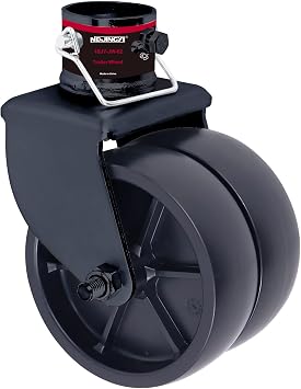 NBJINGYI 6" Dual Trailer Jack Caster Wheel, 2000 lbs Swivel Tongue Jack Wheel Attachment Fits Standard 2 in Tubes with Safety Pin, Heavy Duty Poly Double Wheels for Pop-Up Campers and Utility Trailers