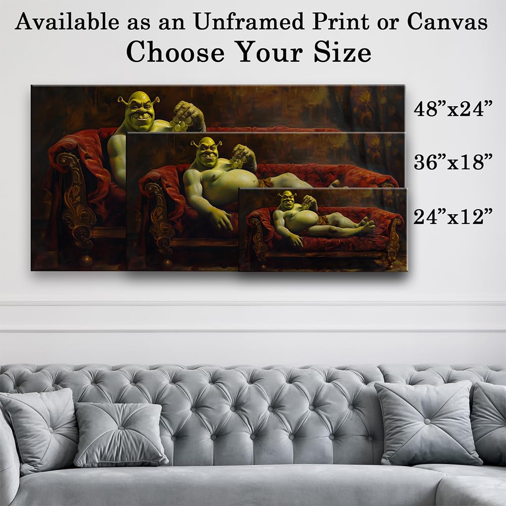 Poster Humouristique Renaissance Shrek - Art Mural Drôle Pour Salle De Bain Ou Bureau