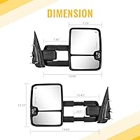 Vista 3 de Espejos de remolque para Chevy Silverado GMC Sierra 1500 2500 HD 3500 HD de 2014-2018 con cristal eléctrico, luz de señal LED con flecha, luz