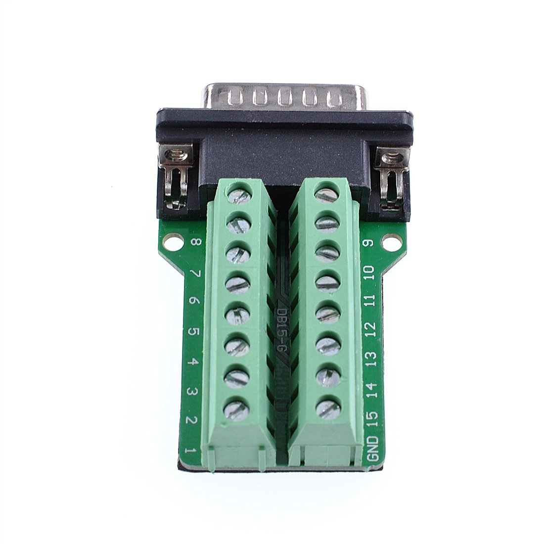 Connettore Senza Saldatura - DB15 15 Pin 19AWG Breakout Board D‑SUB Modulo Adattatore Terminale Maschio con Custodia
