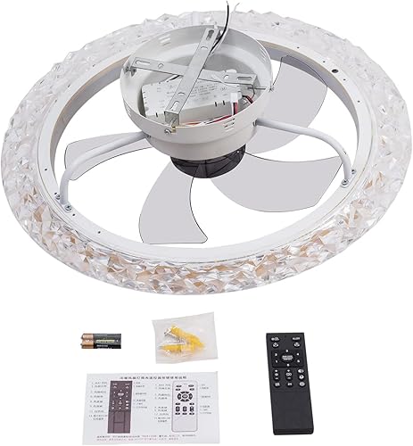 Miniatura 8 de Ventilador de techo de 19 pulgadas con luces LED regulables con control remoto, velocidad de viento de 6 niveles, 5 aspas invisibles, montaje