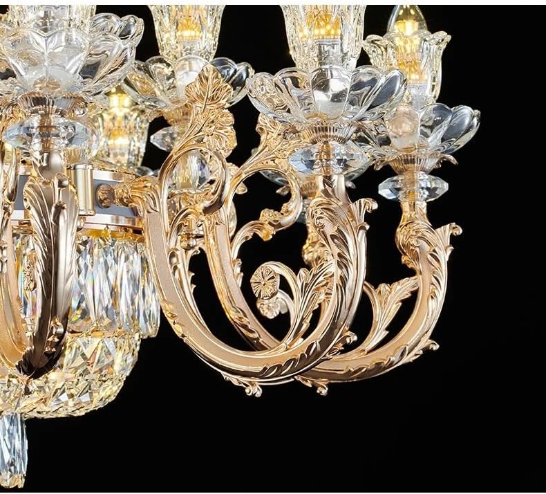 European Style Living Room Lamp Household Atmospheric Crystal Dining Room Chandelier Bedroom Zinc Alloy Candle Crystal Lamp,Indoor Illumination