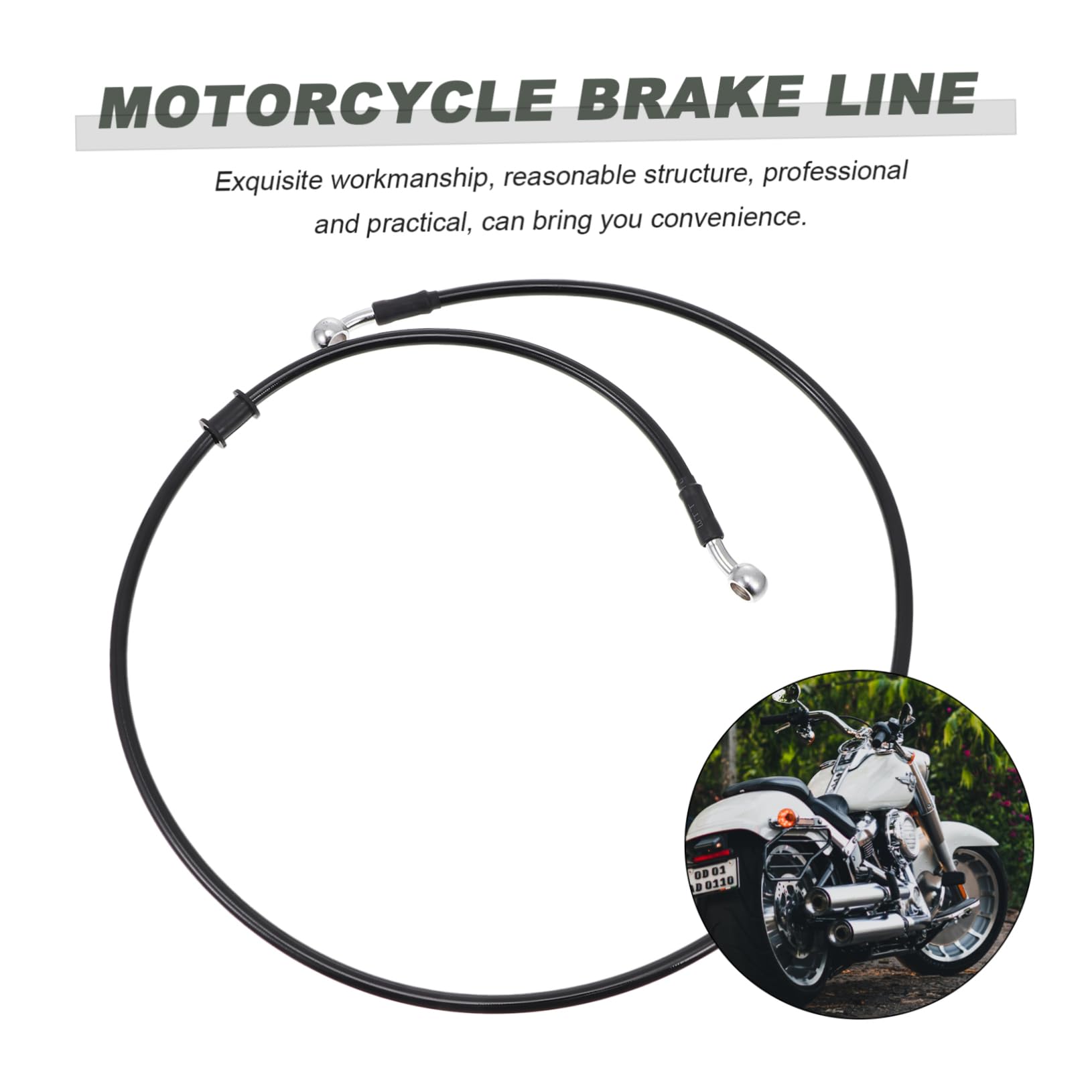 FUNOMOCYA 1pc Durable Motorcycle Brake Hose Premium Hydraulic Brake Line for Bikes Easy to Install High Performance Upgrade Your Motorbike