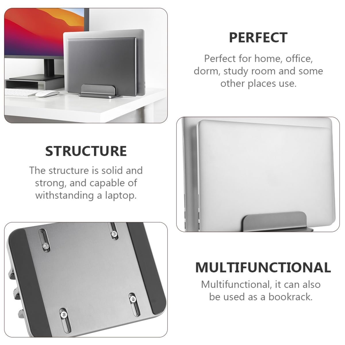 CALLARON Supporto Verticale per Laptop in Lega di Alluminio, Base per Tablet da Scrivania, Supporto Doppio Slot Leggero e Resistente per Computer Portatile, Stabile e Portatile per Uso