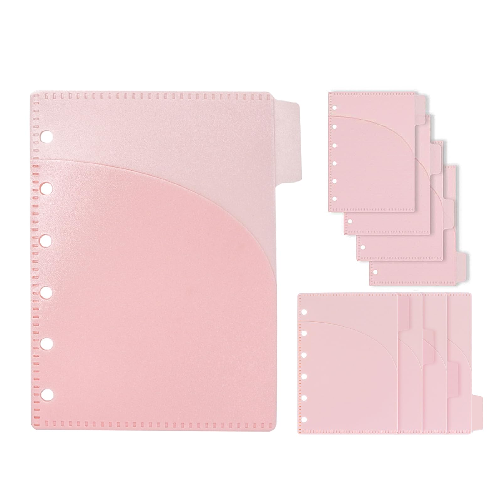 NatSumeBasics 8 Pink A7 Binder Pocket Dividers 3.5" x 5" PP 2 Layer Cash Envelopes Mini Planner Inserts for 6 Ring Budgeting Binder Accessories
