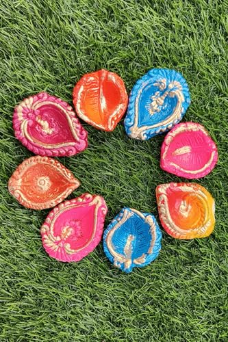 Image of G0 GREEN Natural Clay Traditional Diwali Diye | Earthen Clay Diya | Mitti Diya | Diyas for Pooja (Set of 5)
