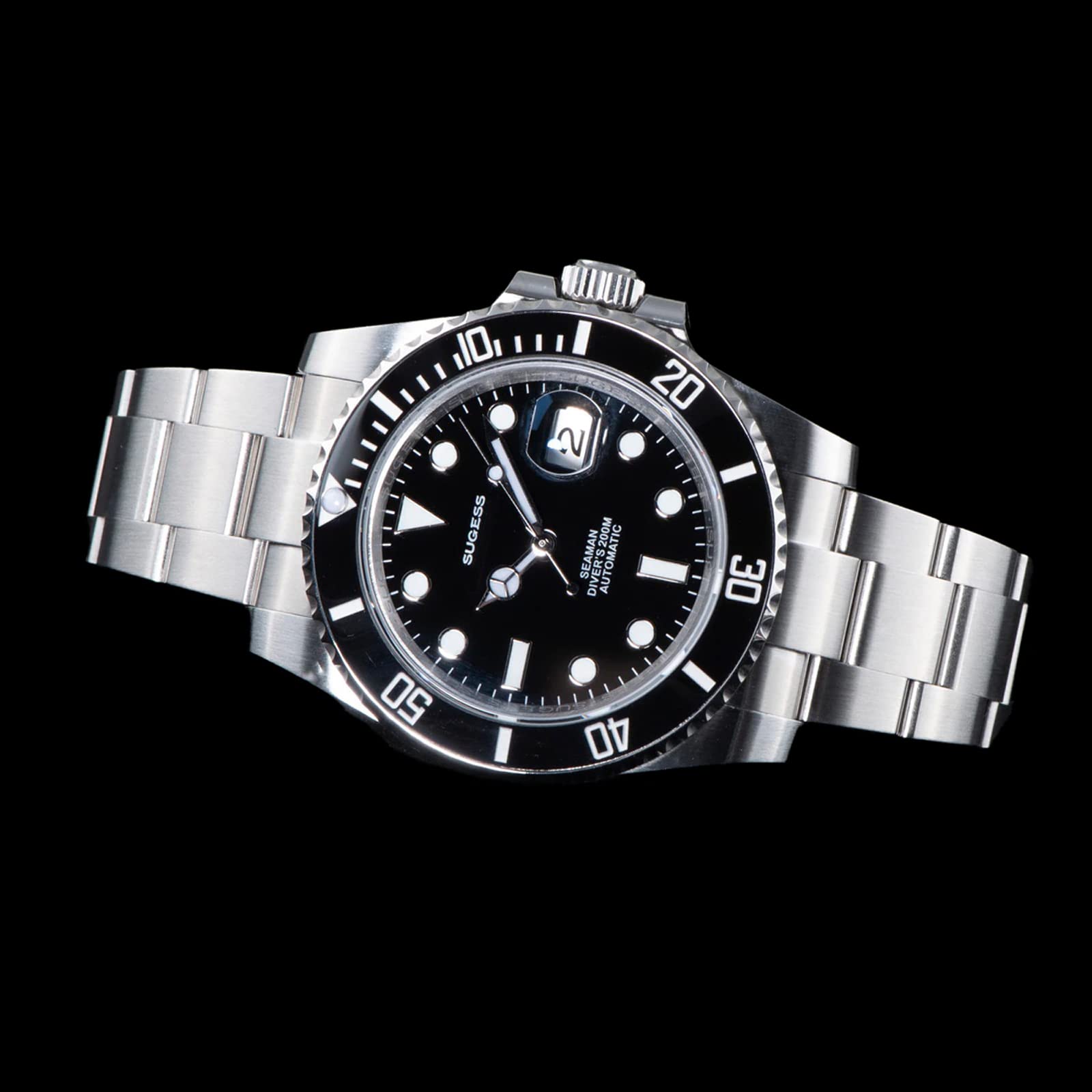 High-Beat 28800 bph Ocean Star 200M Wasserdichtigkeit 316L Edelstahl Keramik Lünette Automatik Mechanische Taucher Herren Armbanduhr SW116610LN, Silber, Armband