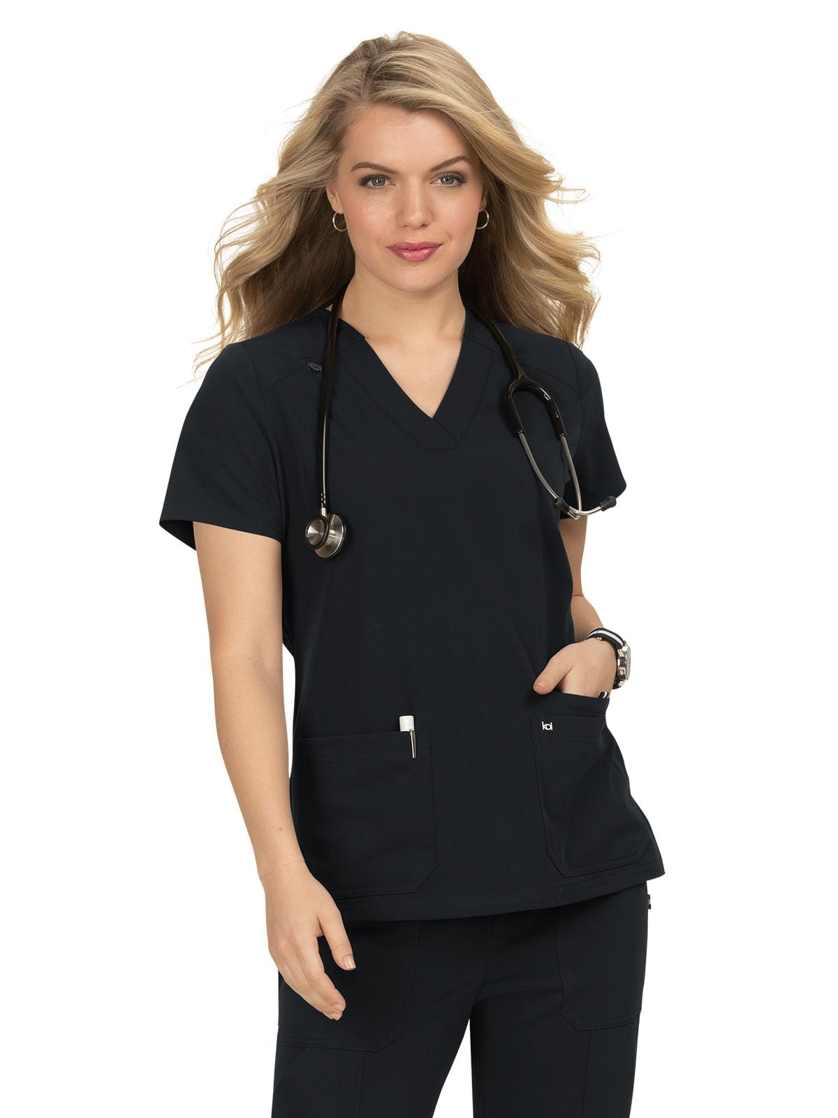 Next Gen Hustle and Heart Women's 3-Pocket Stretch Scrub Top