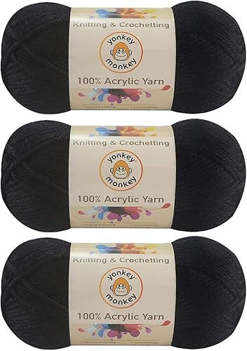 Miniatura 16 de Yonkey Monkey - Hilo acrílico de lujo, paquete de 3 unidades de 10.51 onzas para tejer ganchillo para manualidades (amatista 72)