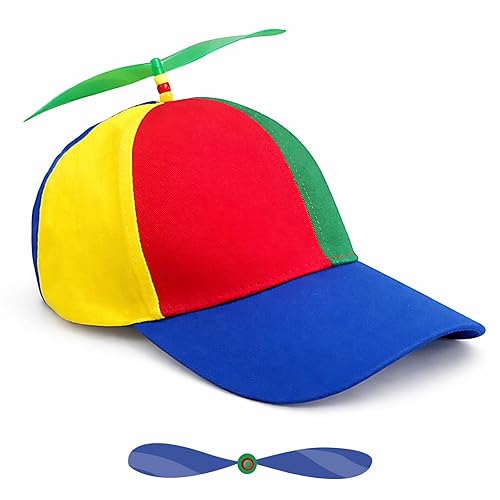 Colorful Propeller Hat Baseball Cap: Funny Adjustable Helicopter Cap Propeller