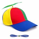 ComfyAge Colorful Propeller Hat Baseball Cap: Funny Adjustable Helicopter Cap Propeller Hat Adult Snapback Baseball Hat