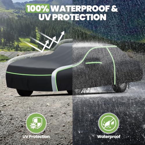 Image of Cartist 420D Car Cover for MG MGB Roadster /GT 1962-1981, All Weather Car Cover for MGB Roadster Accessories, Full Exterior Cover Rain Waterproof Protector with Zipper & Reflective Safety Strips