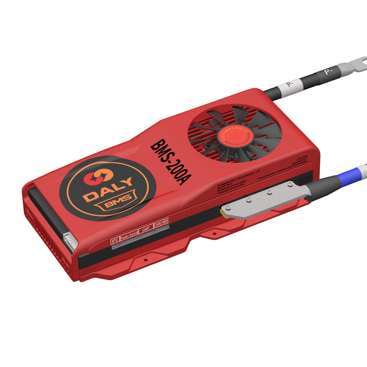 DALY Smart BMS LiFePo4 24V 200A 8S with UART Communictaion Bluetooth BMS for Rated 3.2V Lithium Battery Power Bank Protection,Off Grid Application, Solar System(Smart BMS+RS485+CAN,200A Fan)