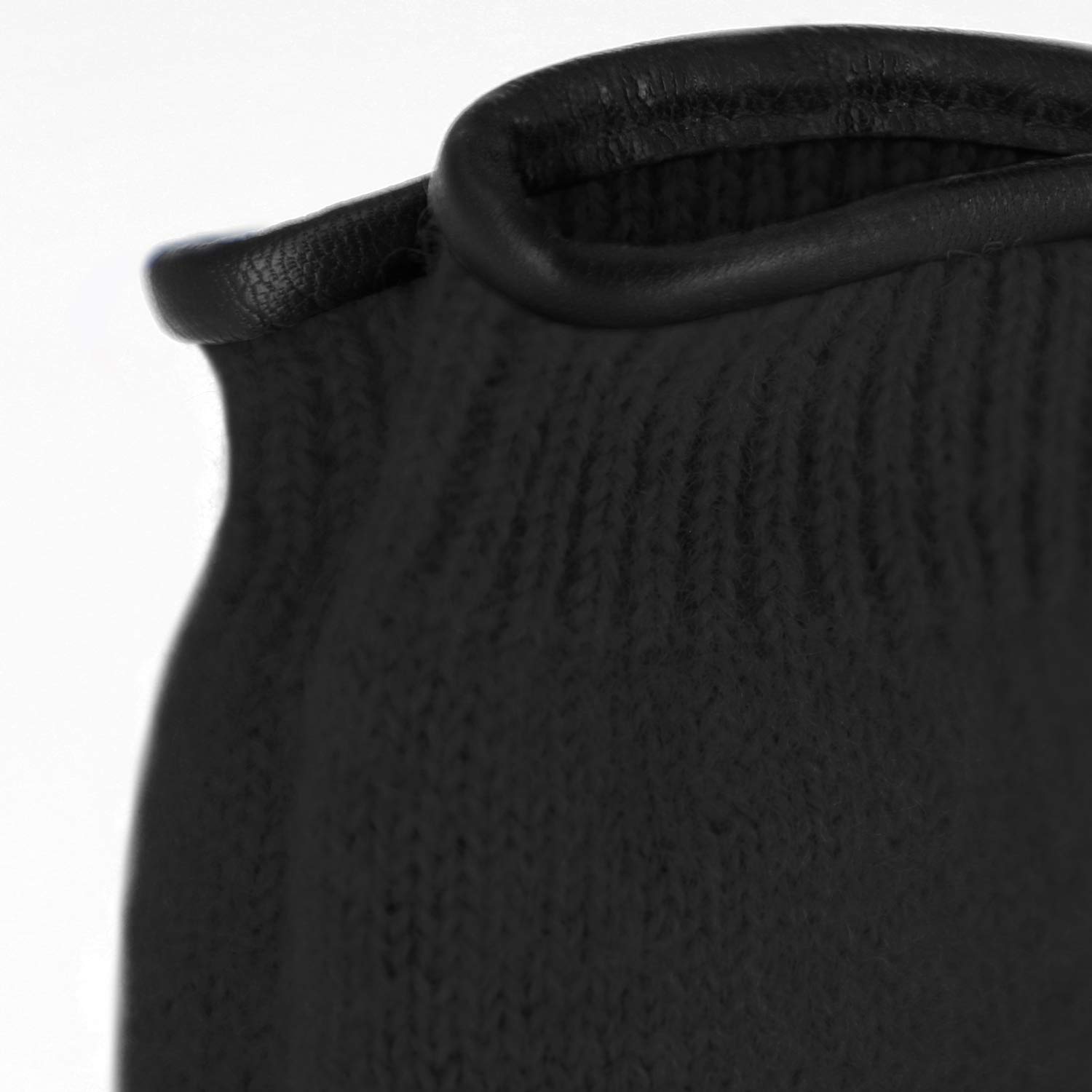 fiebig Walkhandschuh mit Lederkante | Fingerhandschuh aus gewalkter Wolle für Damen & Herren | Schurwollhandschuh in vielen Farben