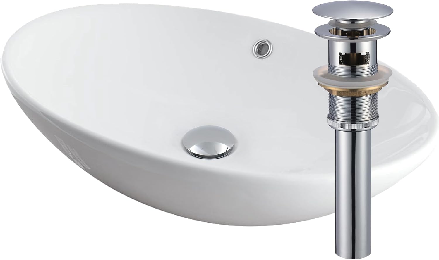Novatto BIANCO UOVO Ceramic Vessel Sink With Overflow