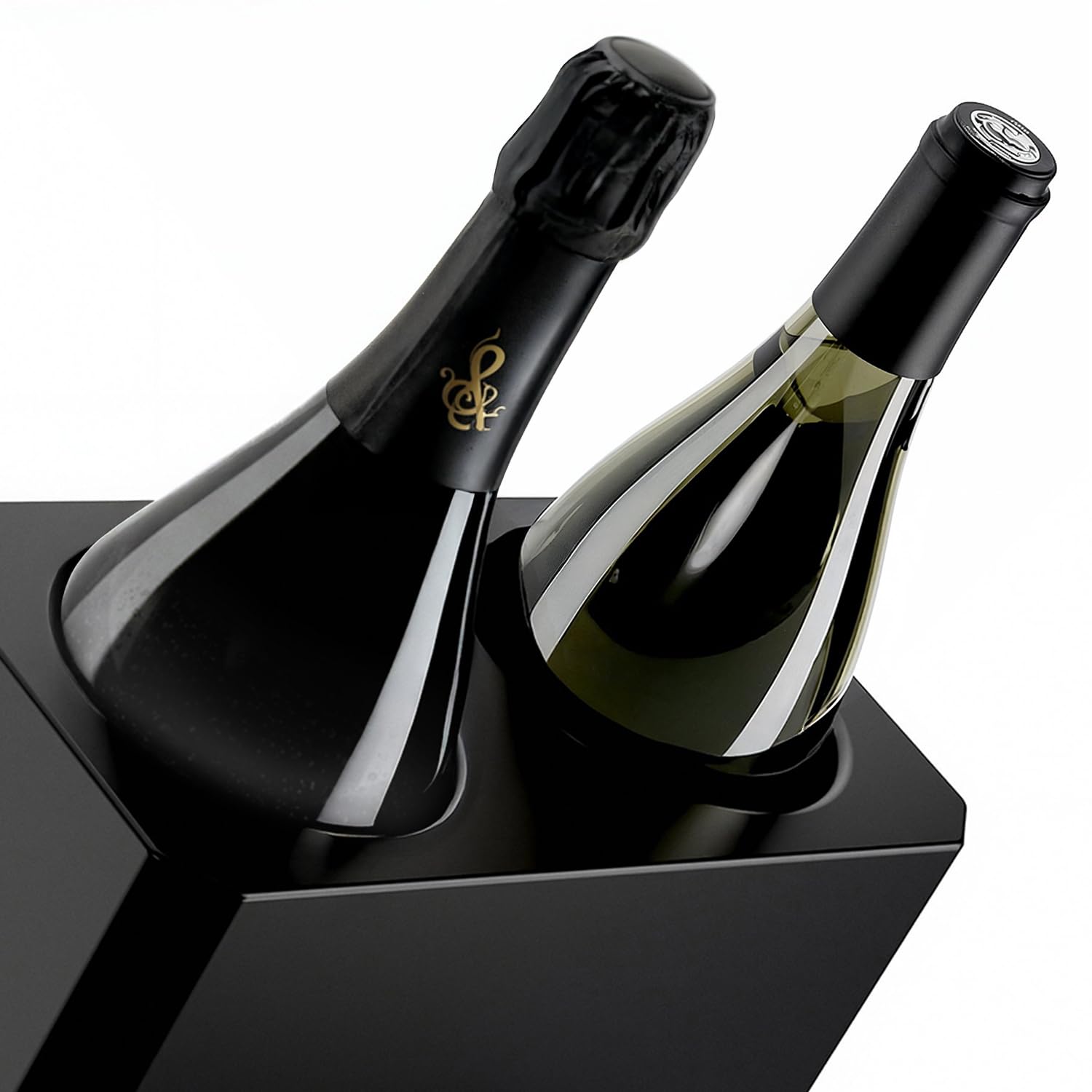 H.Koenig Raffreddatore vino LVX28, 2 bottiglie, vino bianco, rosso, rosato, spumante, champagne, fino a 9 cm di diametro, temperatura regolabile da 5°C a 18°C,controllo digitale,sistema termoelettrico