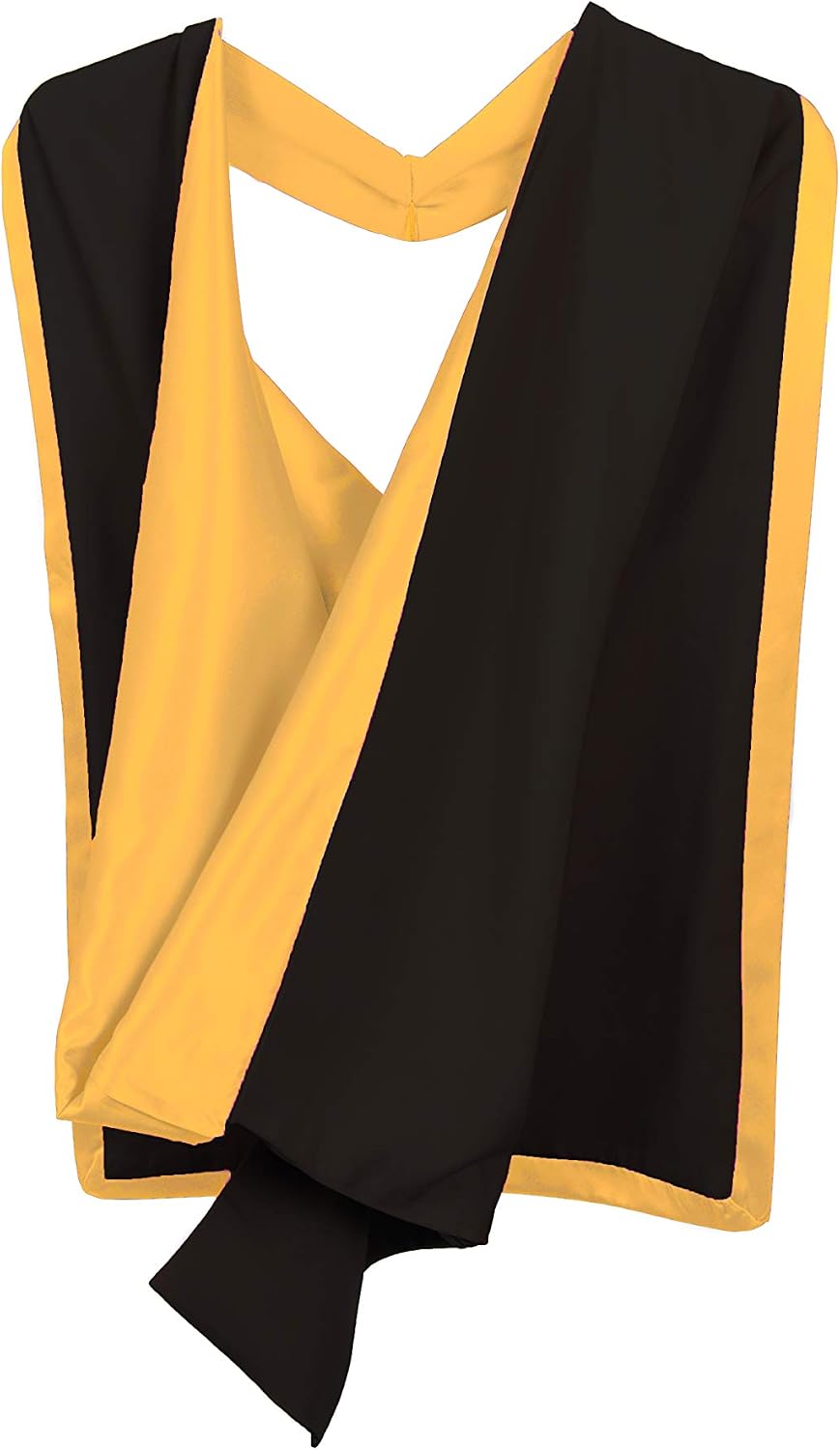 Graduation Attire Academic Hood (Full Shape) (Black with Gold)