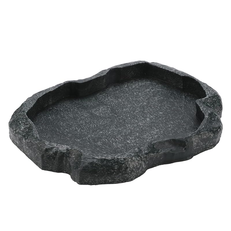 Tigela para Terrário com Design de Pedra em Resina ABS KooingTech – 19,0 x 15,0 x 2,0 cm