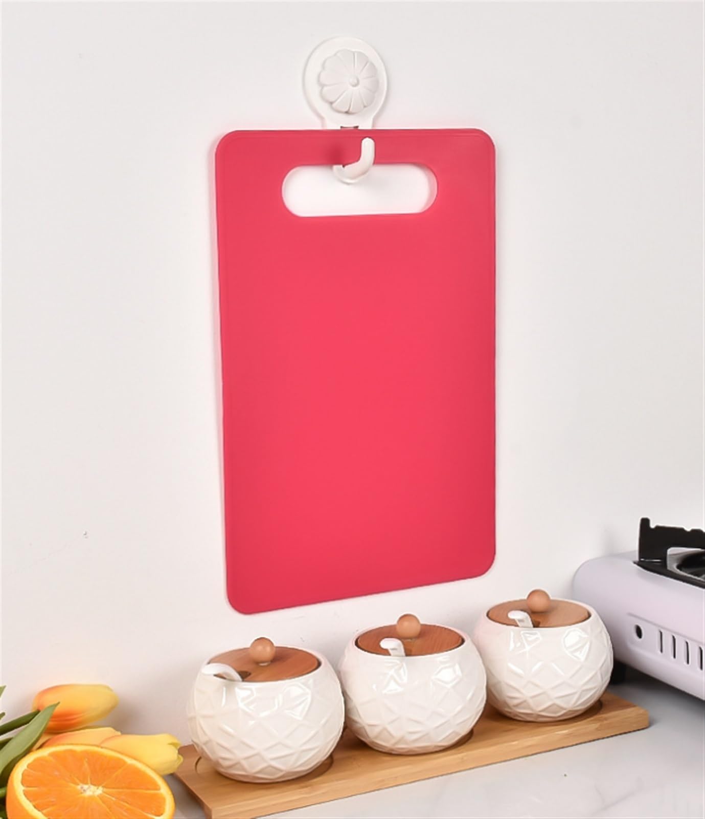 Küche Schneidebretter Kunststoff-Schneidebrett Mit Griffen, Lebensmittelechtes PP-Material, BPA-frei, Spülmaschinenfest Schneidebrett (Color : D, Size : 1pc)