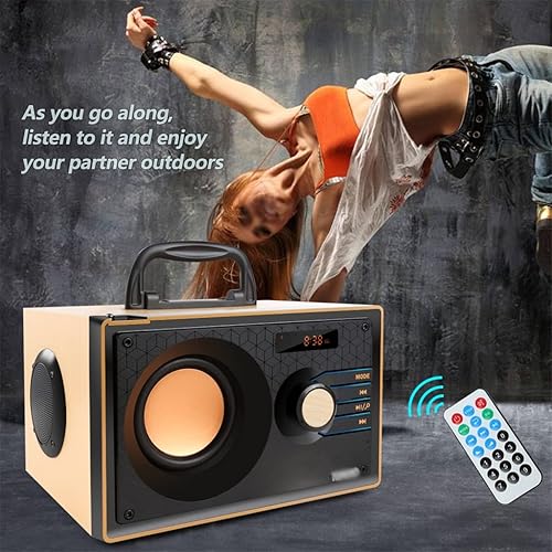 Miniatura 8 de Altavoz Bluetooth portátil inalámbrico de alta potencia, radio FM, subwoofer estéreo al aire libre, soporte de graves de control remoto (color  A,