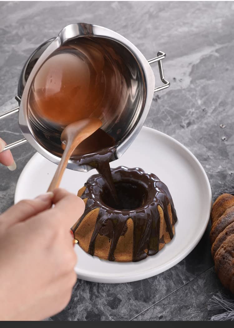 JOYIT Pentola per fusione di cioccolato, 1000 ml, in acciaio inox 304, per sciogliere il cioccolato, per il burro di zucchero, formaggio, caramello