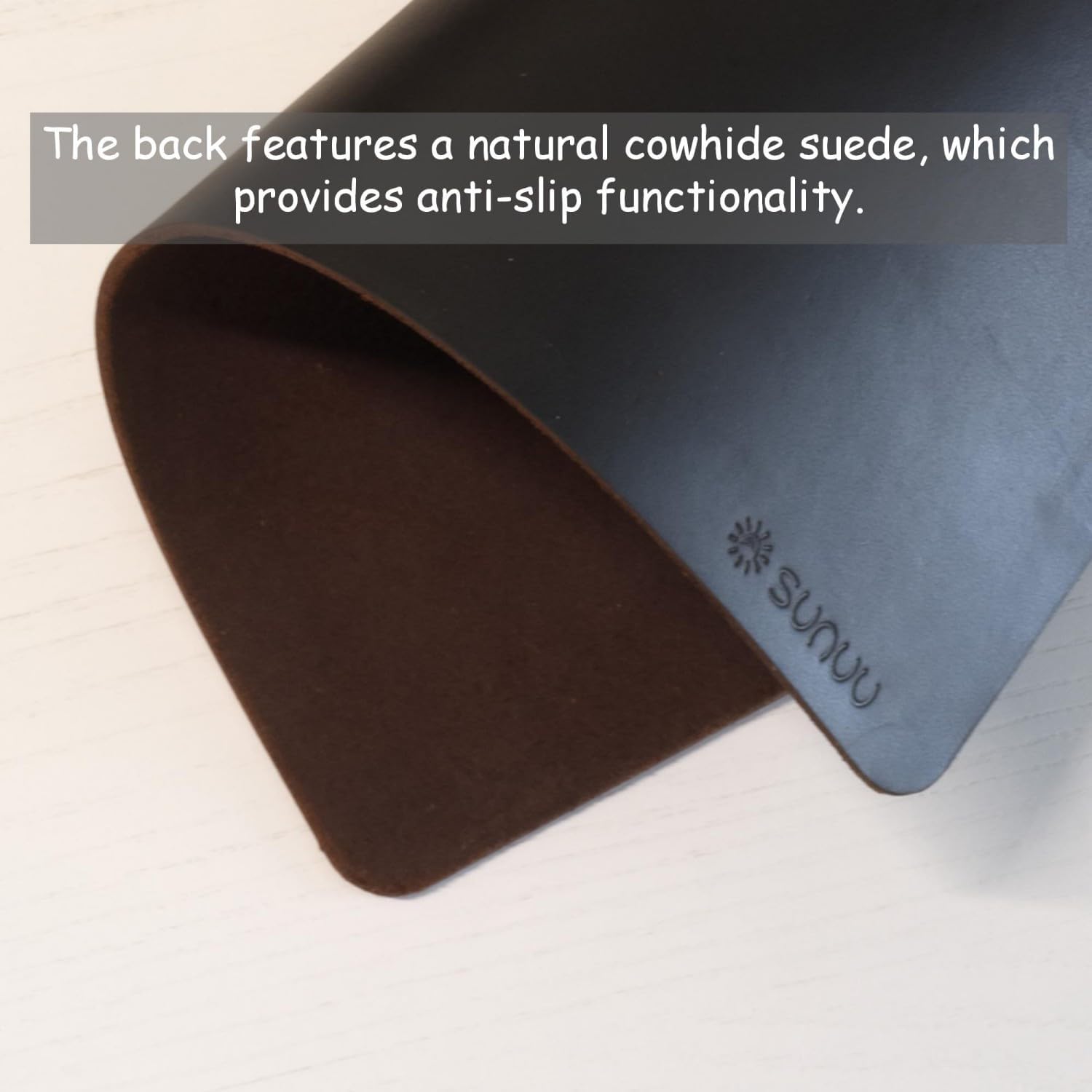 Mouse Pad-Premium Full Grain Genuine Leather (Vintage Black)