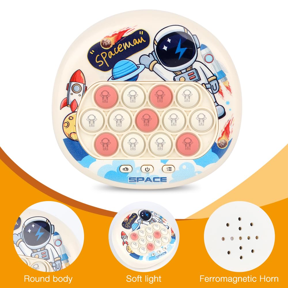 Pop It Electronic Quick Push Game, 4 tryby Pop it Fidget Toy Quick Push, bąbelkowa zabawka sensoryczna do rozwoju i treningu koncentracji (astronauci)