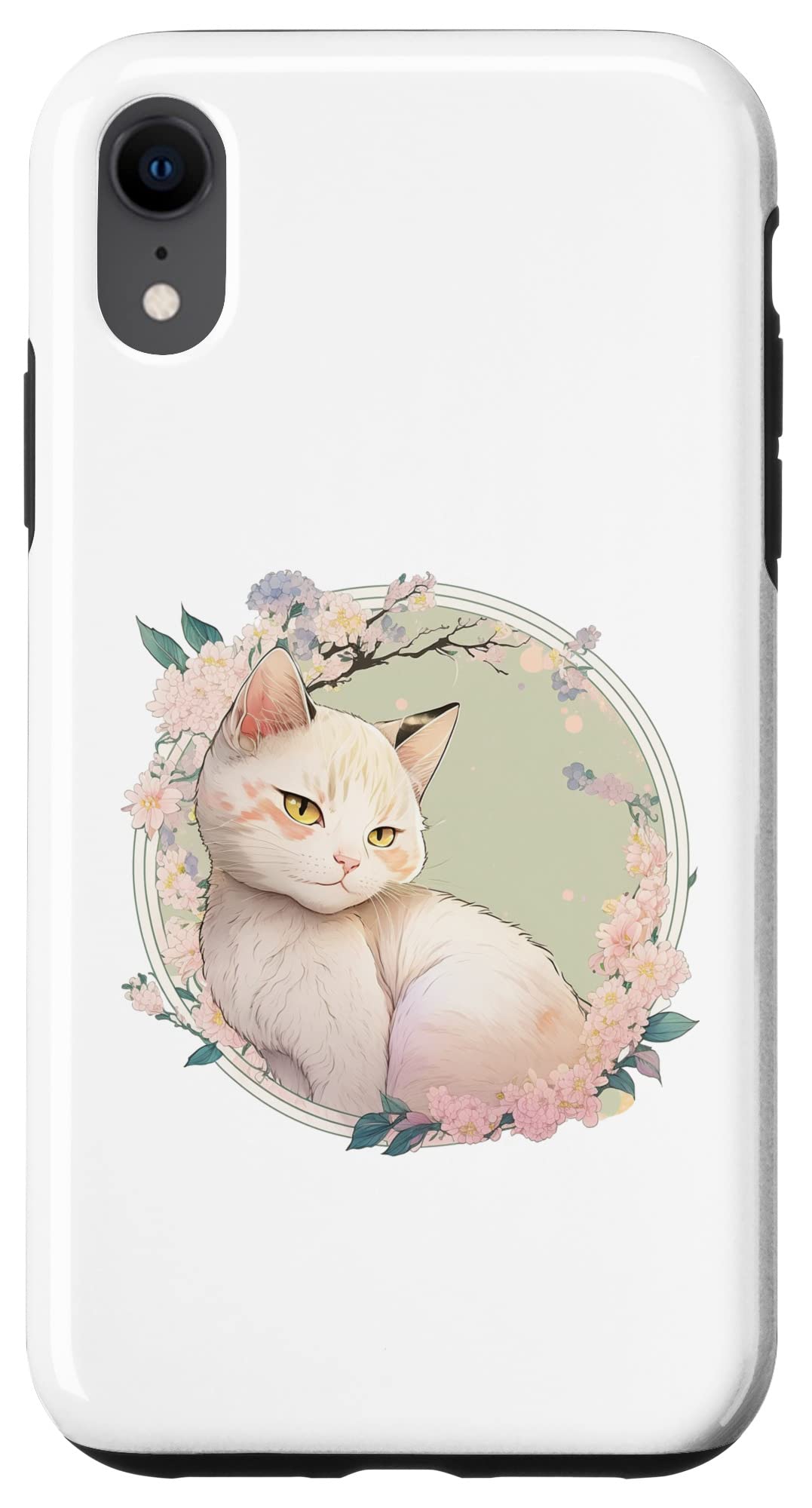 iPhone XR Cute Holy Brima Cat with Japanese Art Case