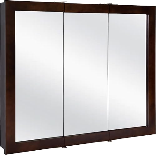 Design House 541359-ESP Ventura Botiquín duradero con marco montado en expreso, armario de pared de baño con puertas espejadas, 36 pulgadas - 6 x 36