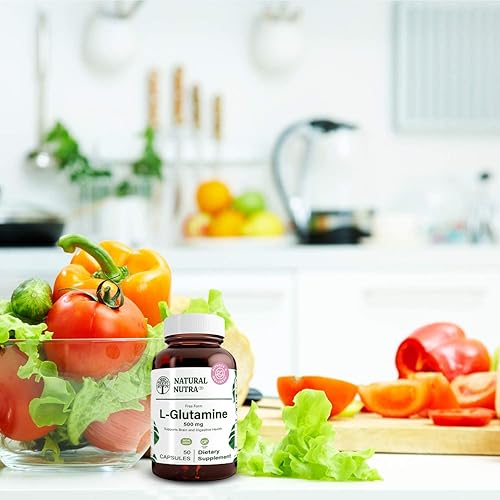 Miniatura 5 de Natural Nutra L Glutamina, ayuda a promover el funcionamiento óptimo del cerebro, la salud muscular y aumentar la memoria y el enfoque, 500 mg 50