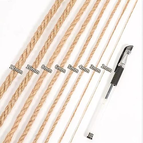 Miniatura 3 de RANIT Cuerda de yute natural trenzada de 3 capas de diámetro de 0.197 in de diámetro, 328 pies para obras de arte y manualidades, proyectos de