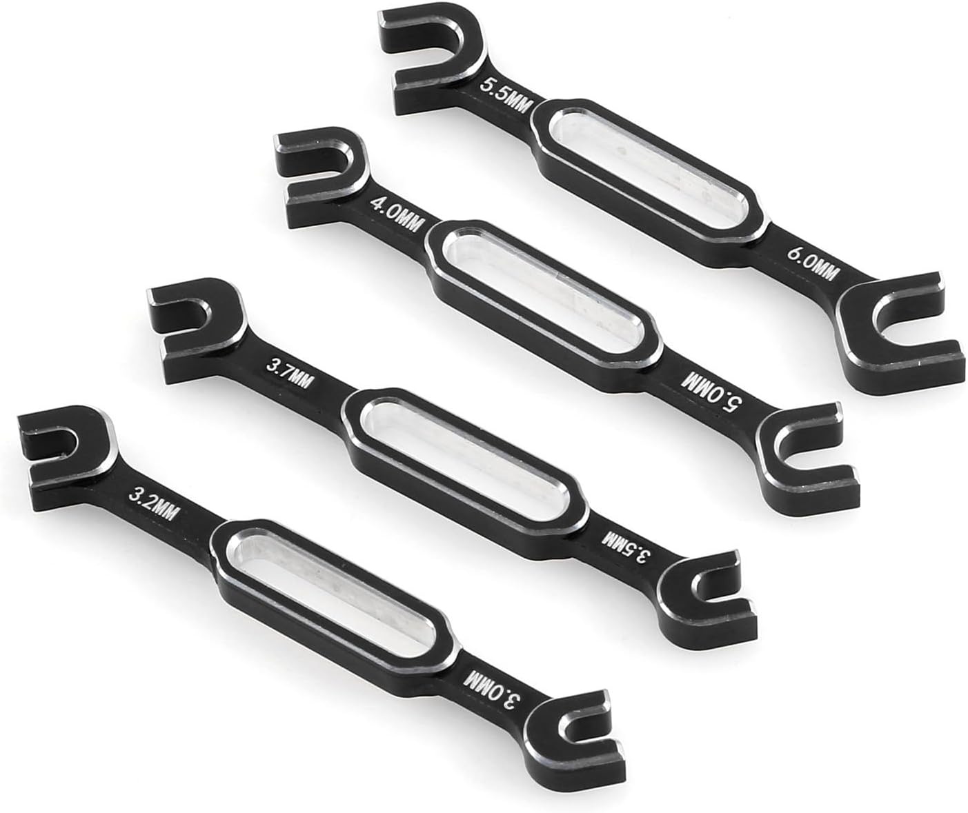 RC Car Wrench Remover Ball Breakers,4Pcs Wrench 3/3.2/3.5/3.7/4/5/5.5/6Mm Turnbuckle Nut Ball End Joint Remover Universal Tool for RC Car Drone Boat Ball Breakers (Black)