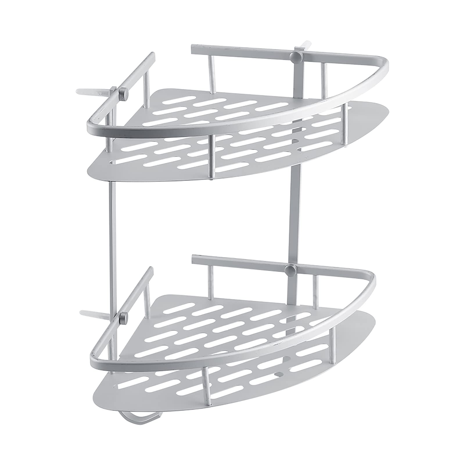 Jwthee Shower Corner Shelf Caddy 2 Tier Shower Caddy Shelf Storage Rack Aluminum Bathroom Corner Rack Storage Towel