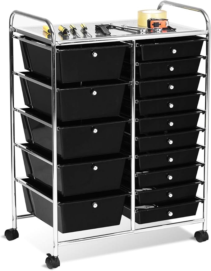 VEVOR Schubladenwagen Mit 4 Schubladen - Rollbarer Aufbewahrungsschrank
