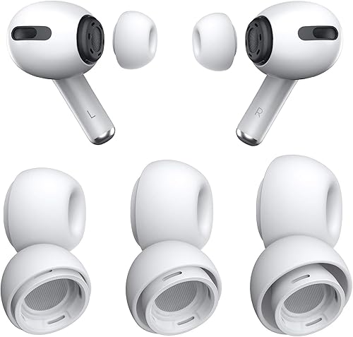 3 pares de almohadillas de repuesto para Airpods Pro/Airpods Pro de 2 generación con orificio de reducción de ruido y pantalla protectora contra el