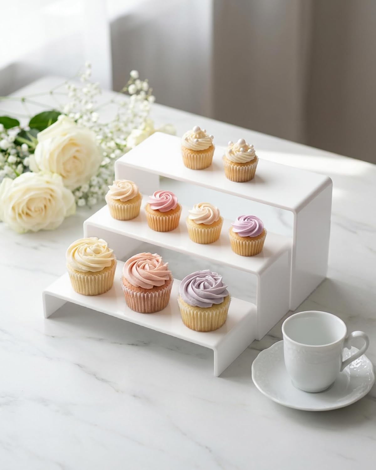 Cupcake Stand, 2-Set 3-Tier Acrylic Tiered Display Riser for Wedding image 4