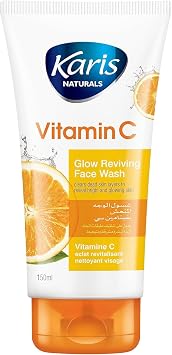 Karis Naturals Vitamin C Glow Reviving Face Wash Cleanse, Exfoliate, and Mask with Multivitamins, 150ml