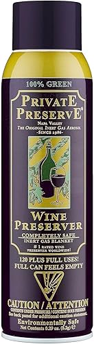 Sistema de preservación de vino de reserva privada | 100% a base de gas verde | Adecuado para todos los vinos, puertos, sake, coñac, whisky, aceite