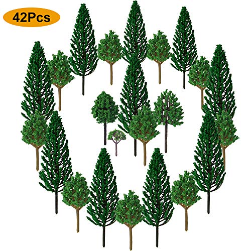 ONESING 42 Pcs Model Trees 1.18-6.29 Inch Train Trees Architecture Trees Diorama Tree