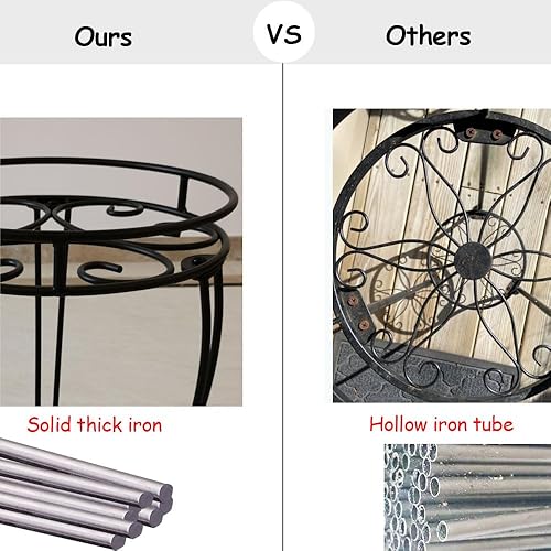 Miniatura 3 de Soporte para plantas de 18.9 pulgadas de alto para maceta, soporte resistente para macetas para interiores y exteriores, metal a prueba de óxido,