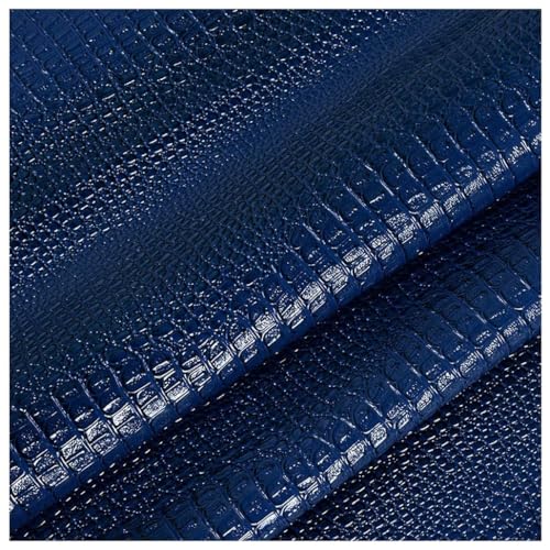 Feuilles de cuir synthétique crocodile bleu brillant 1.38x8m de haute qualité
