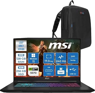 MSI Katana 17 Hx B14WGK Intel Core I7-14650HX 128GB Ddr5 256GB SSD RTX5070/8GB 115W 17.3 Inç 2k Qhd 240Hz WIN11PRO Gaming Bilgisayar 046XTRP36+ZETTAÇANTA