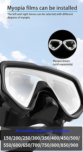 Miniatura 7 de Equipo de esnórquel para adultos, juego de esnórquel seco máscara de buceo, vista panorámica de 180, equipo de esnórquel profesional, máscara de