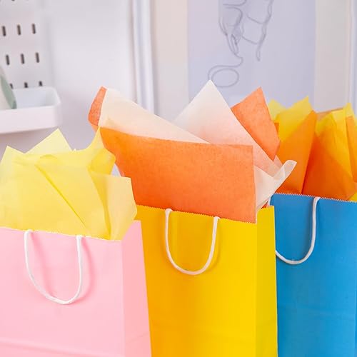 Miniatura 6 de VGOODALL 450 hojas de papel de seda naranja, papel de seda de otoño de 11.5 x 8 pulgadas, a granel para bolsas de regalo, papel de regalo para